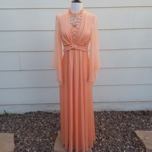 Elegant Coral Vintage Dress